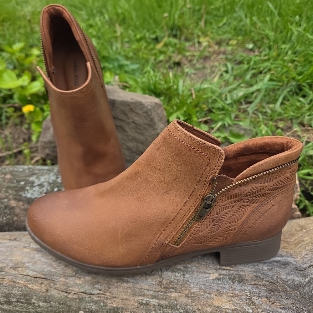 Rockport Cobb Hill Women's Crosbie Tan Leather Booties CI6209 US Size 9 - Picture 10 of 10